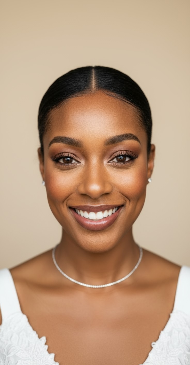 After Sleek Wedding Bun